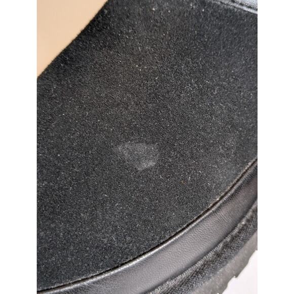 UGG Women's 10 Classic Leopard Lined Bow Black Suede Boots Animal Print 1105354 - Picture 11 of 14